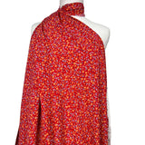 Viscose Poplin Floral Scatter Red Woven Dress Fabric Mannequin