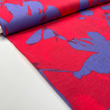 Viscose Twill Leaves Cerise Purple Nylon Oeko Tex Lightweight Woven Dress Fabric Bolt