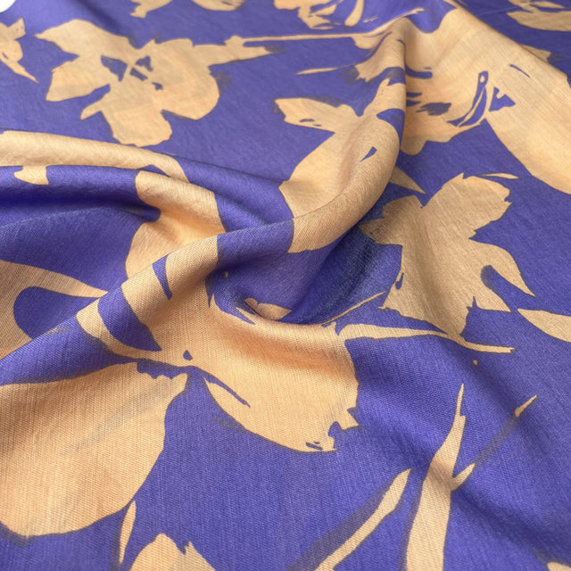 Viscose Twill Leaves Nude Purple Nylon Oeko Tex Lightweight Woven Dress Fabric CU