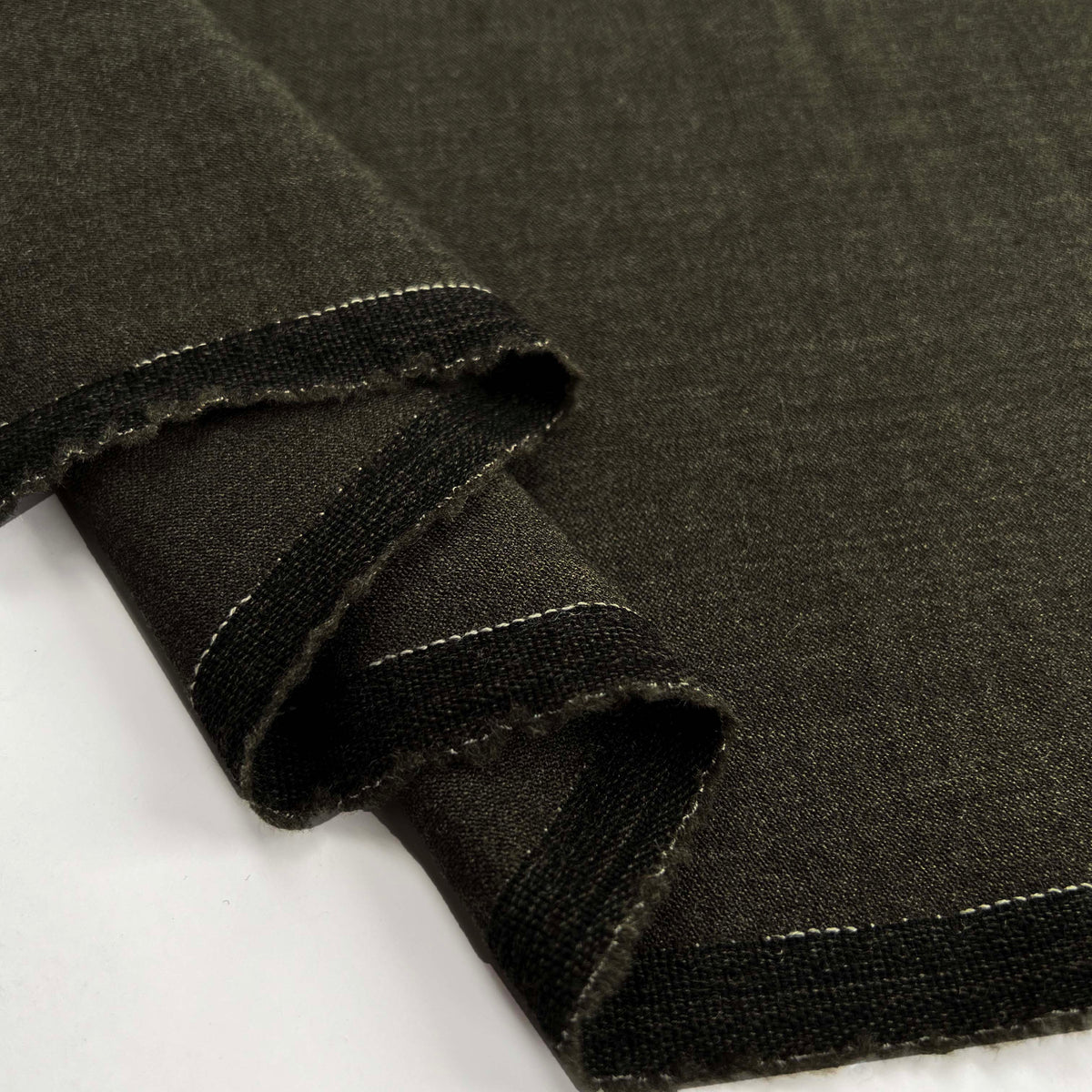 Walking Out Green Wool Lycra Stretch Suiting Fabric Fold