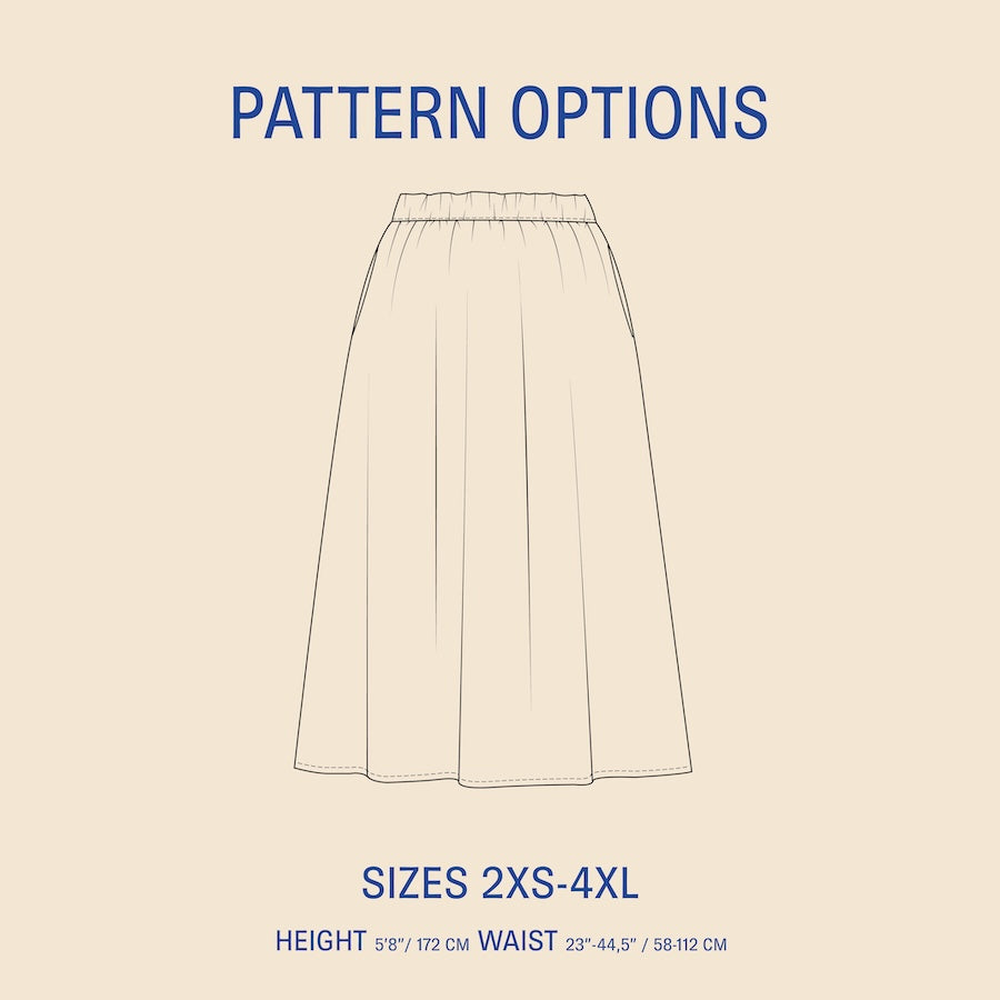 Wardrobe By Me Patterns Claude Skirt pattern options