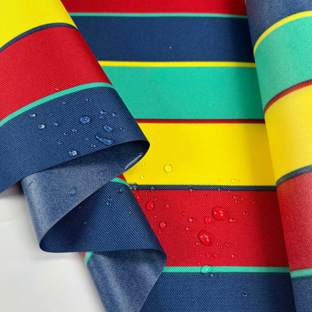 Water Resistant Canvas Multi Stripe Fabric Splash