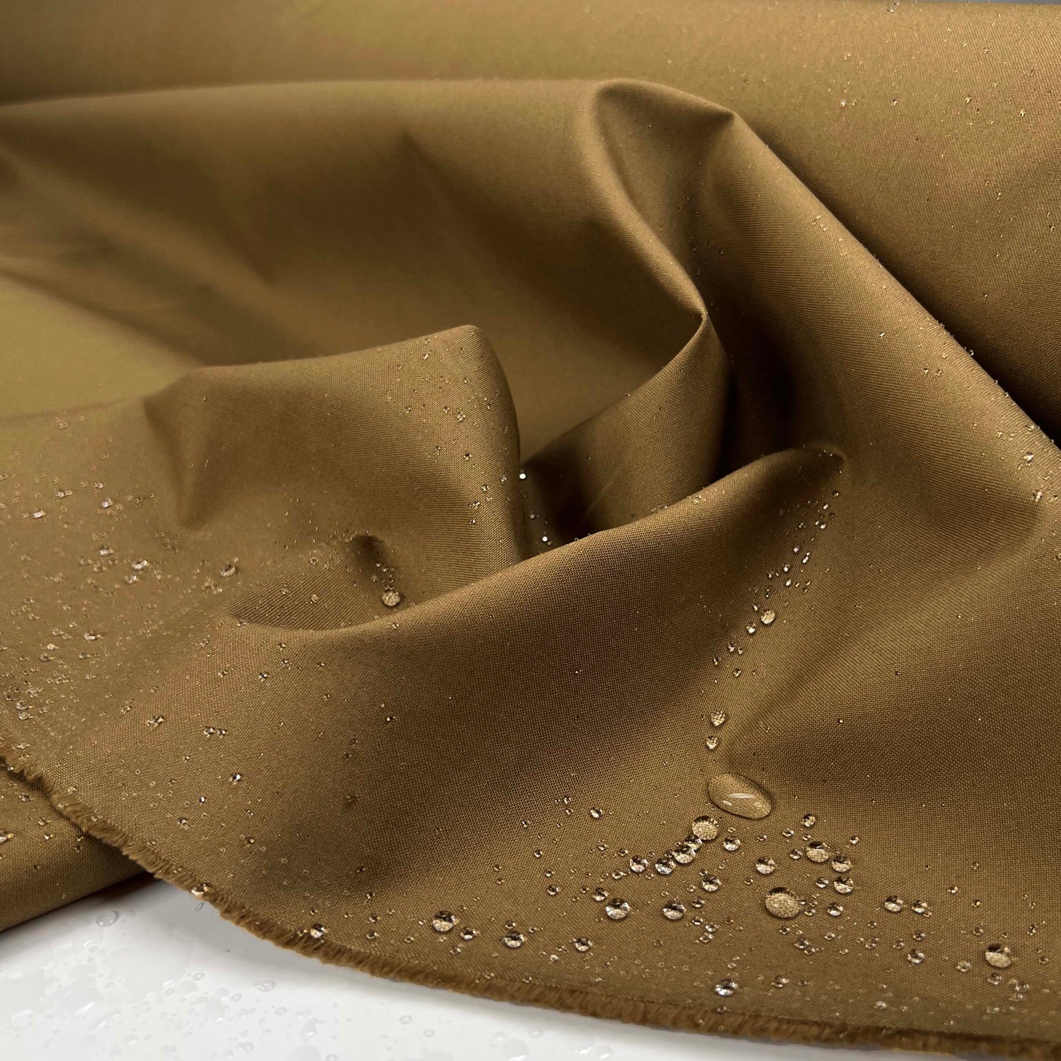 Water Resistant Cotton Cambric 8oz Beige Plain Coating Fabric CU
