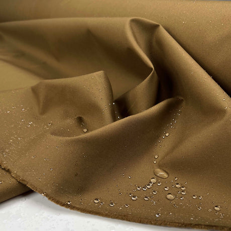 Water Resistant Cotton Cambric 8oz Beige Plain Coating Fabric CU