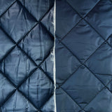 Water Resistant Diamond Quilted Fabric Luxury Quilting Navy