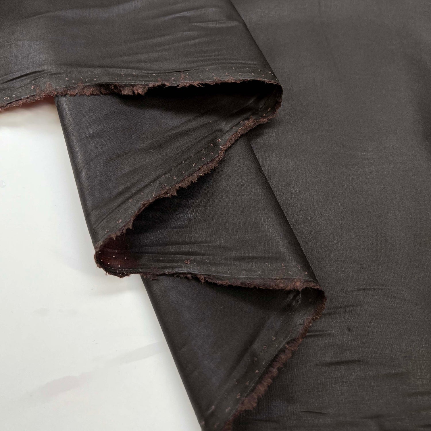 Waxed Cotton Chera 4oz Dark Brown Water Resistant Coating Fabric Fold