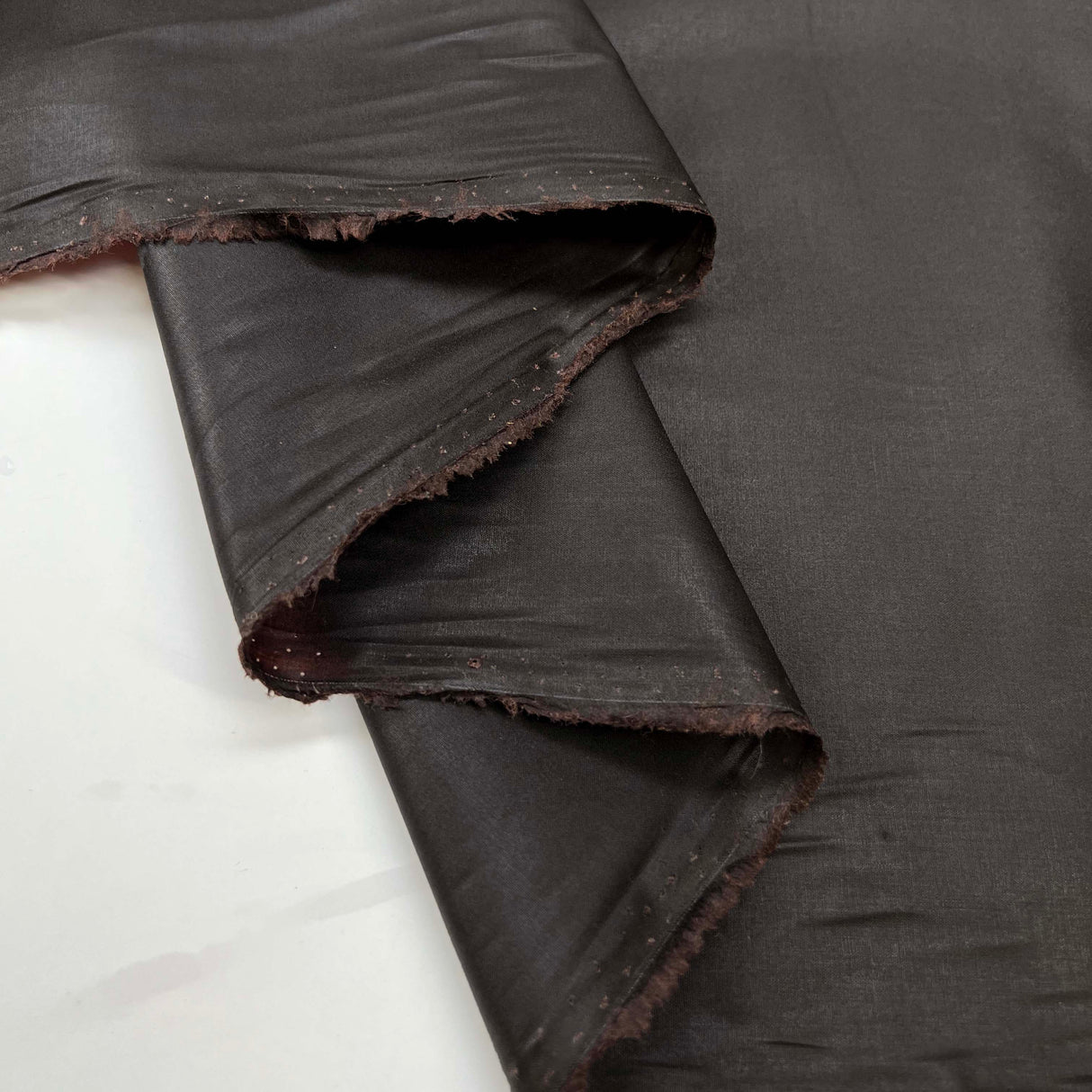 Waxed Cotton Chera 4oz Dark Brown Water Resistant Coating Fabric Fold