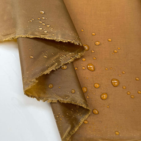 Waxed Cotton Eiger 6oz Caramel Water Resistant Coating Fabric Splash