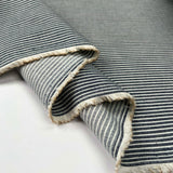 Wild Blue Yonder Cotton Blue White Stripe Woven Denim Jean Fabric Fold