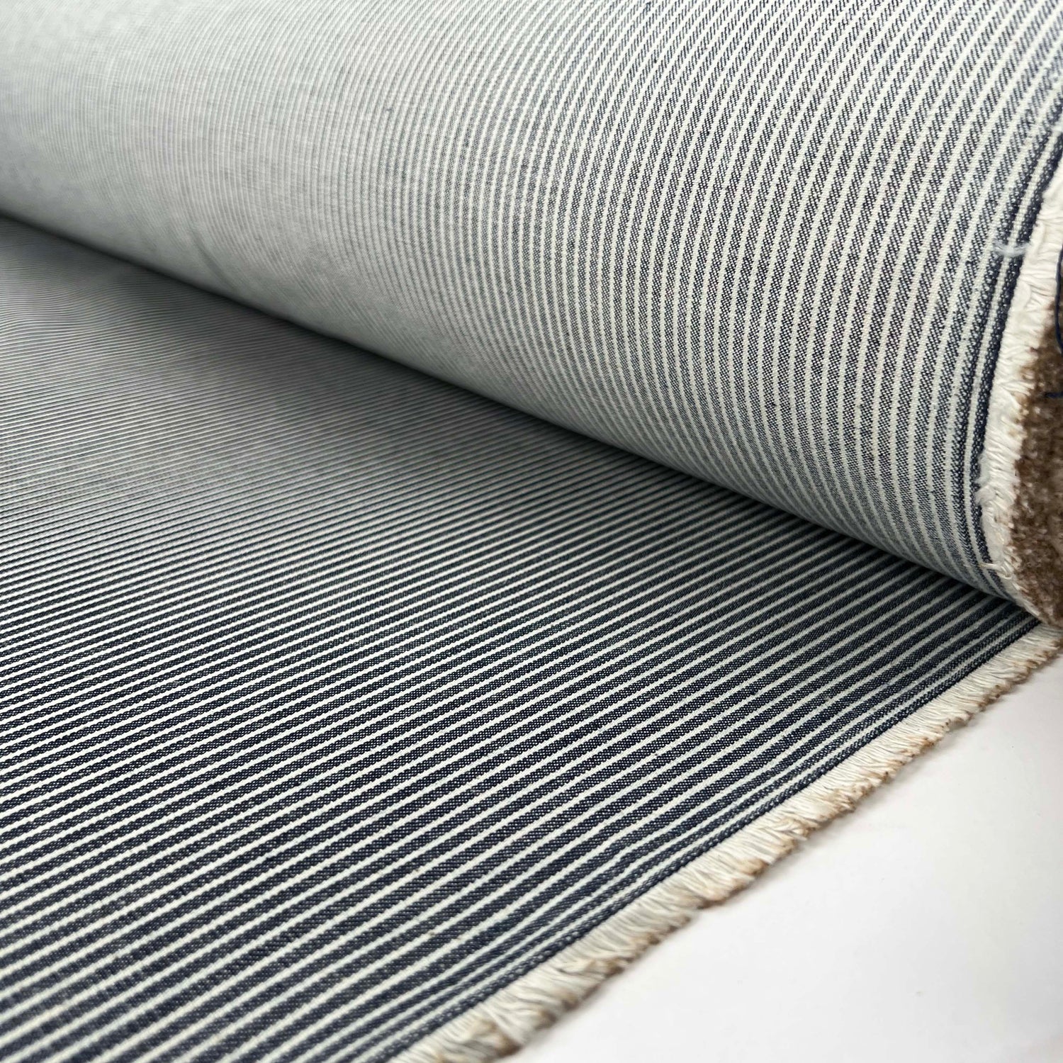 Wild Blue Yonder Cotton Blue White Stripe Woven Denim Jean Fabric Roll