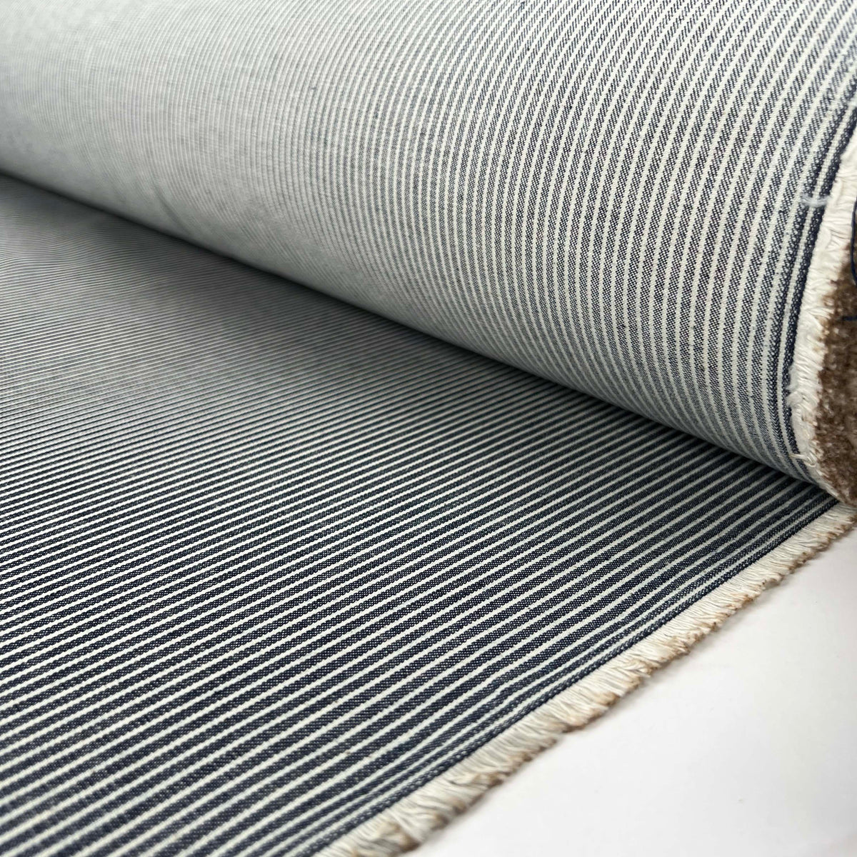 Wild Blue Yonder Cotton Blue White Stripe Woven Denim Jean Fabric Roll