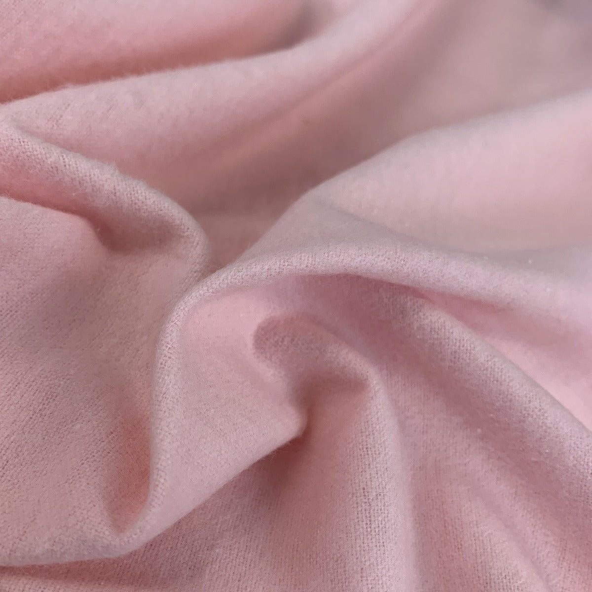 Brushed Cotton Flannel Fabric Winceyette Plain - Pale Pink CU