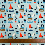 Winceyette Blue Diggers Cotton Polyester Soft Brushed Flannel Childrens Fabric Ruler