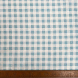 Winceyette Check Pastel Blue White Brushed Cotton Polyester Woven Flannel Fabric Ruler