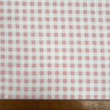 Winceyette Check Pastel Pink White Brushed Cotton Polyester Woven Flannel Fabric Ruler