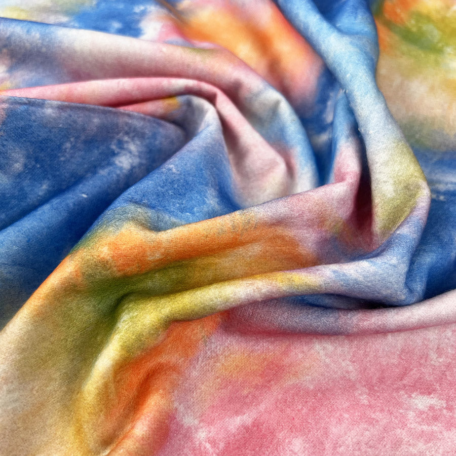Winceyette Tie Dye Soft Brushed Cotton Abstract Colourful Flannel Fabric CU