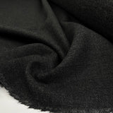 Wool Suiting Cut Check Charcoal Grey British Fabric CU