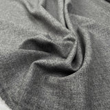 Wool Suiting Tabby Flannel Light Grey British Woven Fabric CU