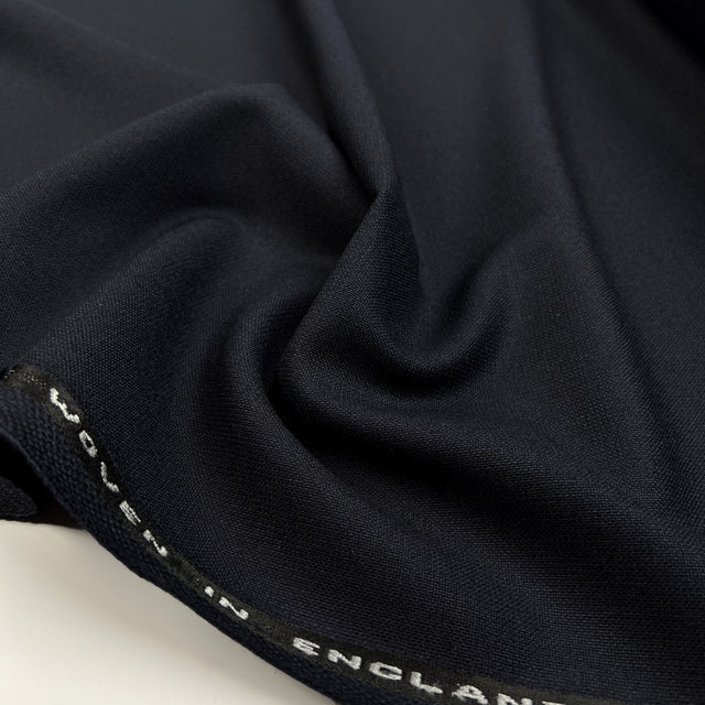 Wool Suiting Worsted Panama Heavy Navy British Woven Fabric CU