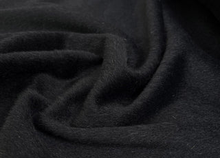 Wool and Whisper Black Alpaca Ex Designer Italian Coating Fabric CU