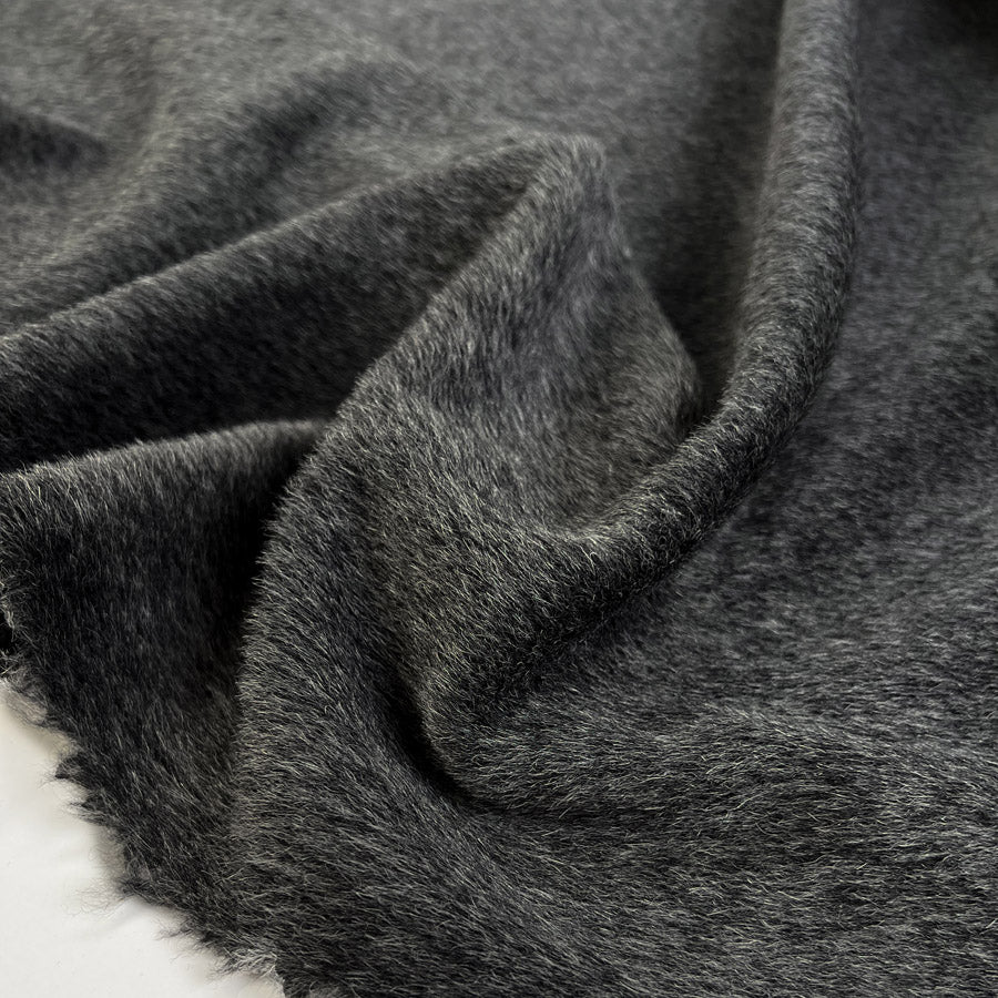 Wool and Whisper Grey Alpaca Ex Designer Italian Coating Fabric CU