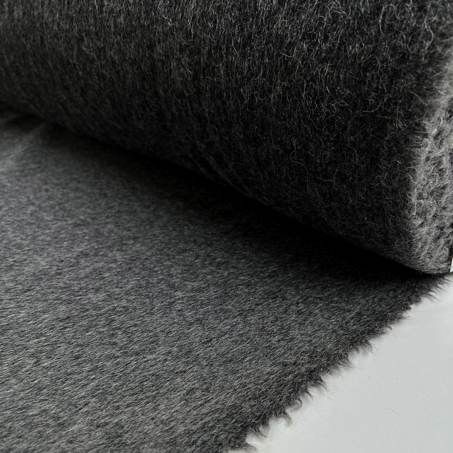 Wool and Whisper Grey Alpaca Ex Designer Italian Coating Fabric Roll