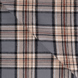 Country Flannel Brown Check Brushed Cotton Dress Fabric fabric, folded