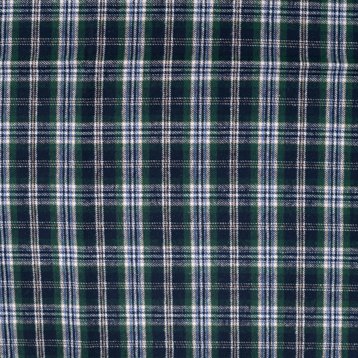 Country Flannel Green Check Brushed Cotton Dress Fabric fabric, full