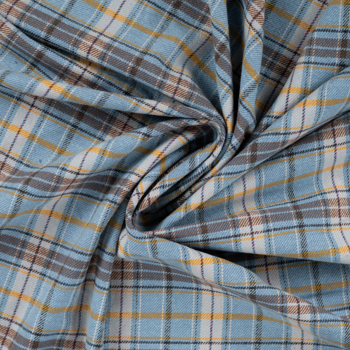Country Flannel Sky Check Brushed Cotton Dress Fabric fabric, undefined