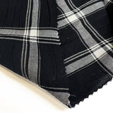 A Fling Viscose Acrylic Elastane Black White Check Grey Shirting Fabric Fold