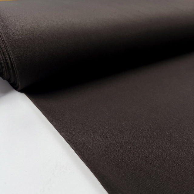 Acetate Silk Dark Chocolate Brown Plain Woven Dress Fabric Bolt
