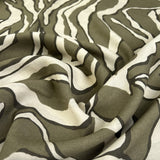 Airflow Viscose Zaraffla Olive Cream Abstract Polyamide Dress Fabric