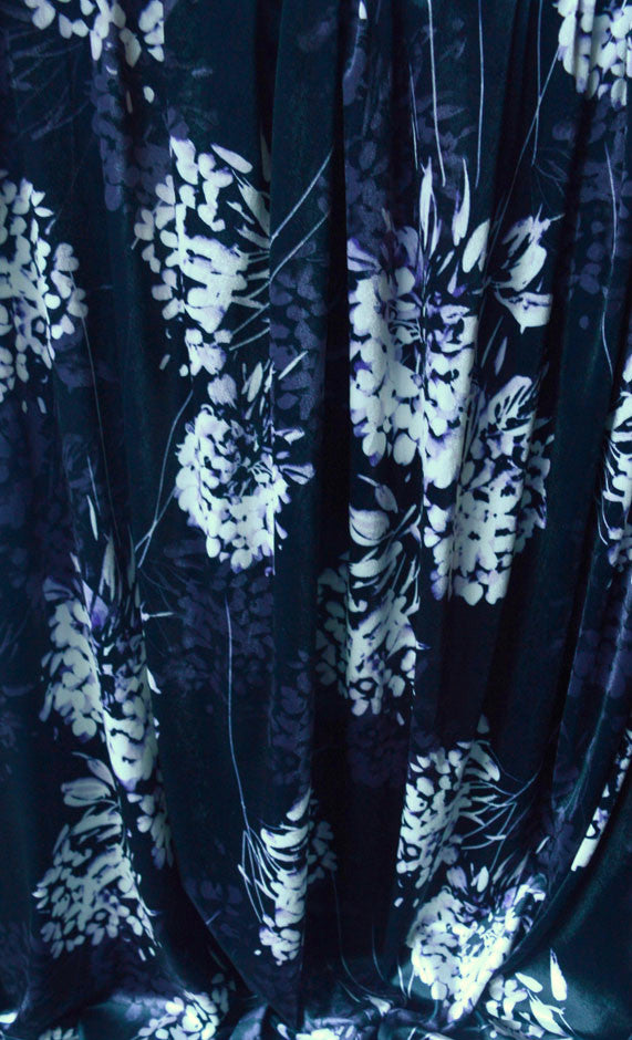 Almost As Good As A Bath John Kaldor Velvet Black Floral Dress Fabric D1
