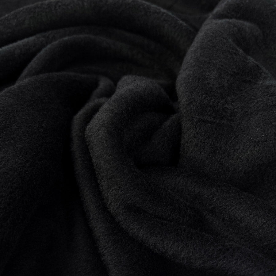 Alpen Fleece Black Polyester Cotton Sweatshirt Soft Fabric