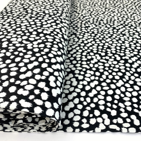 An Elegant Take Laurent Spotty Black White John Louden Stretch Woven Dress Fabric Roll