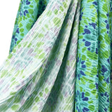 Ariel Polyester Lycra Seersucker Blue Green Kaftan Summer Dress Fabric Fold