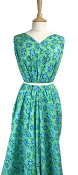 Ariel Polyester Lycra Seersucker Blue Green Kaftan Summer Dress Fabric Mannequin