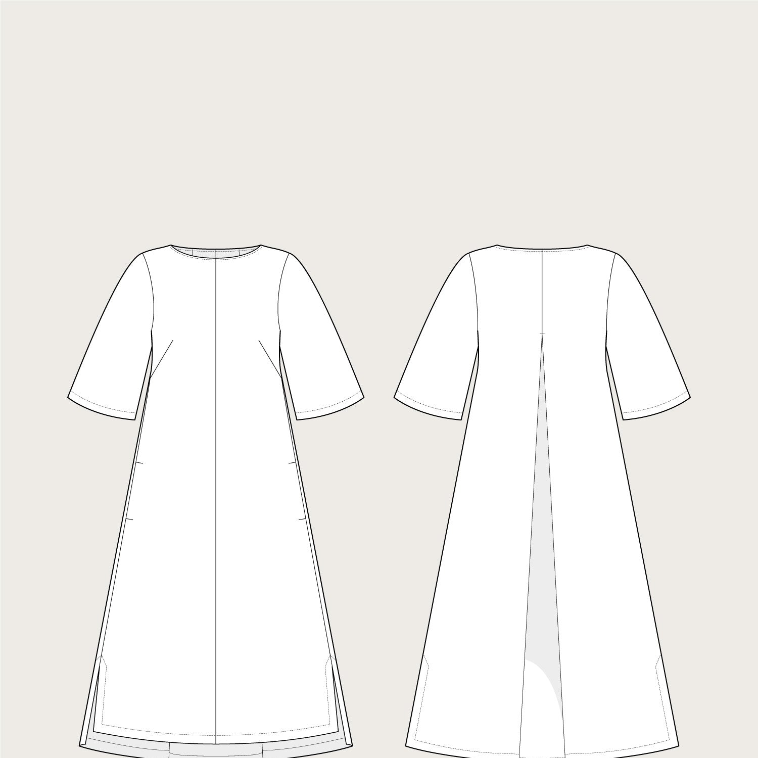 Assembly Line Box Pleat Dress Sketch