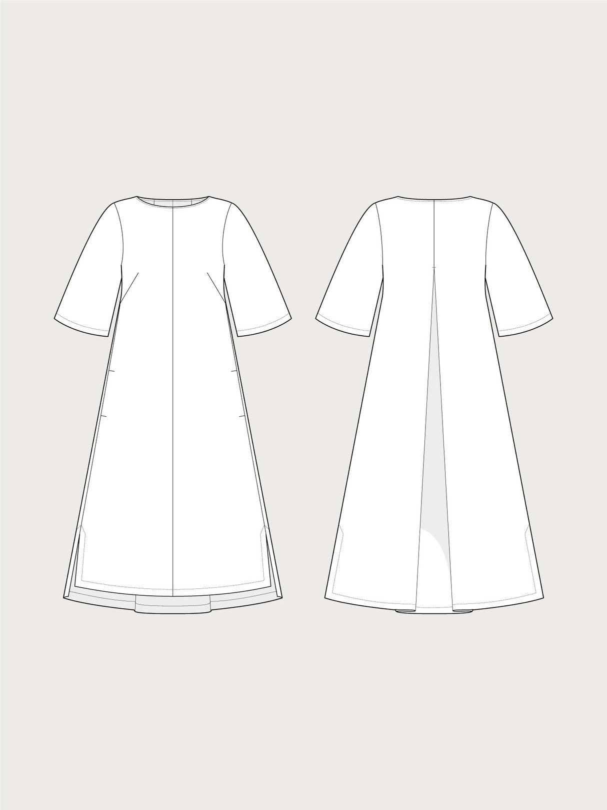 Assembly Line Box Pleat Dress Sketch