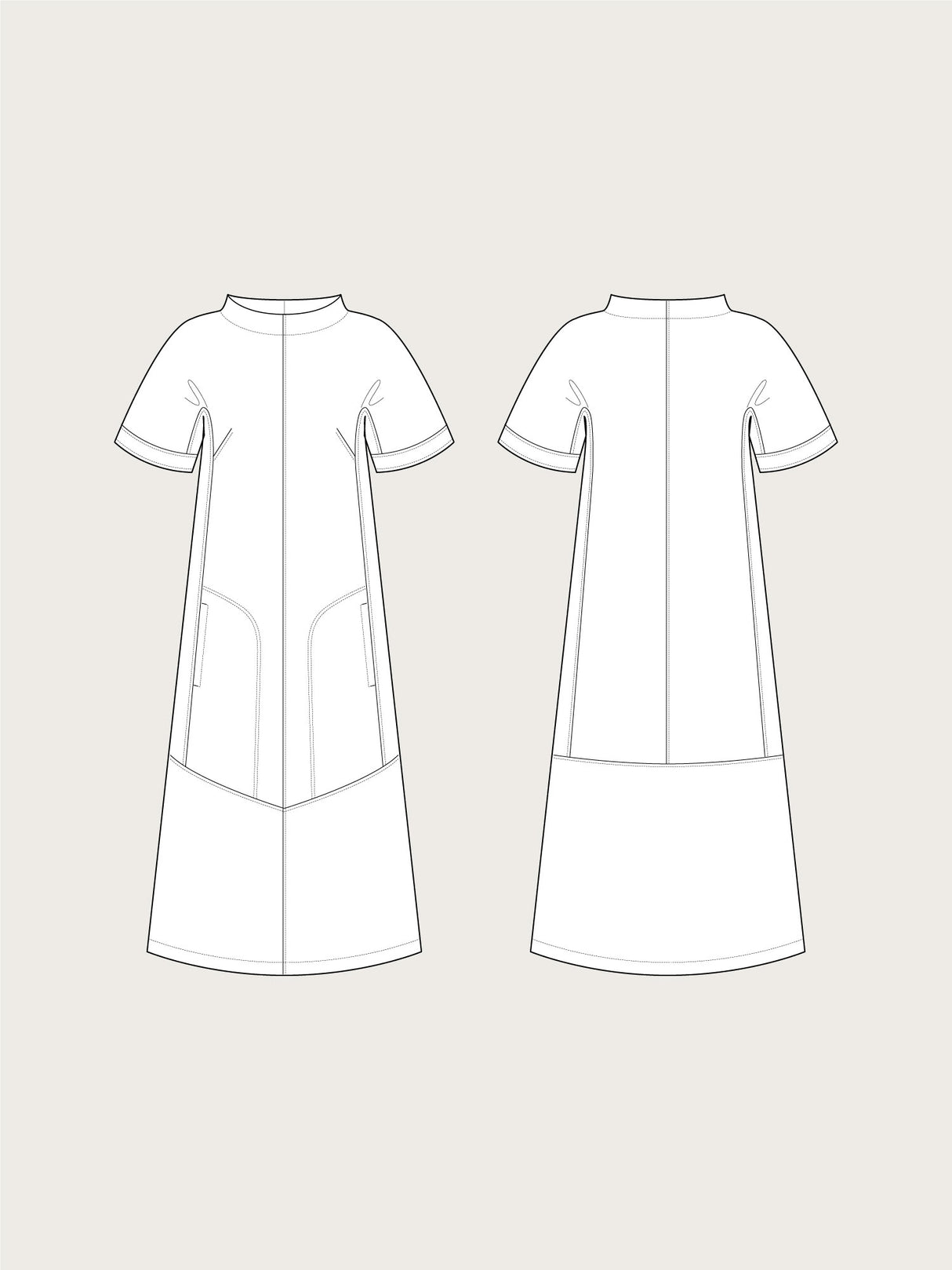Assembly Line Cap Sleeve Dress Sketch