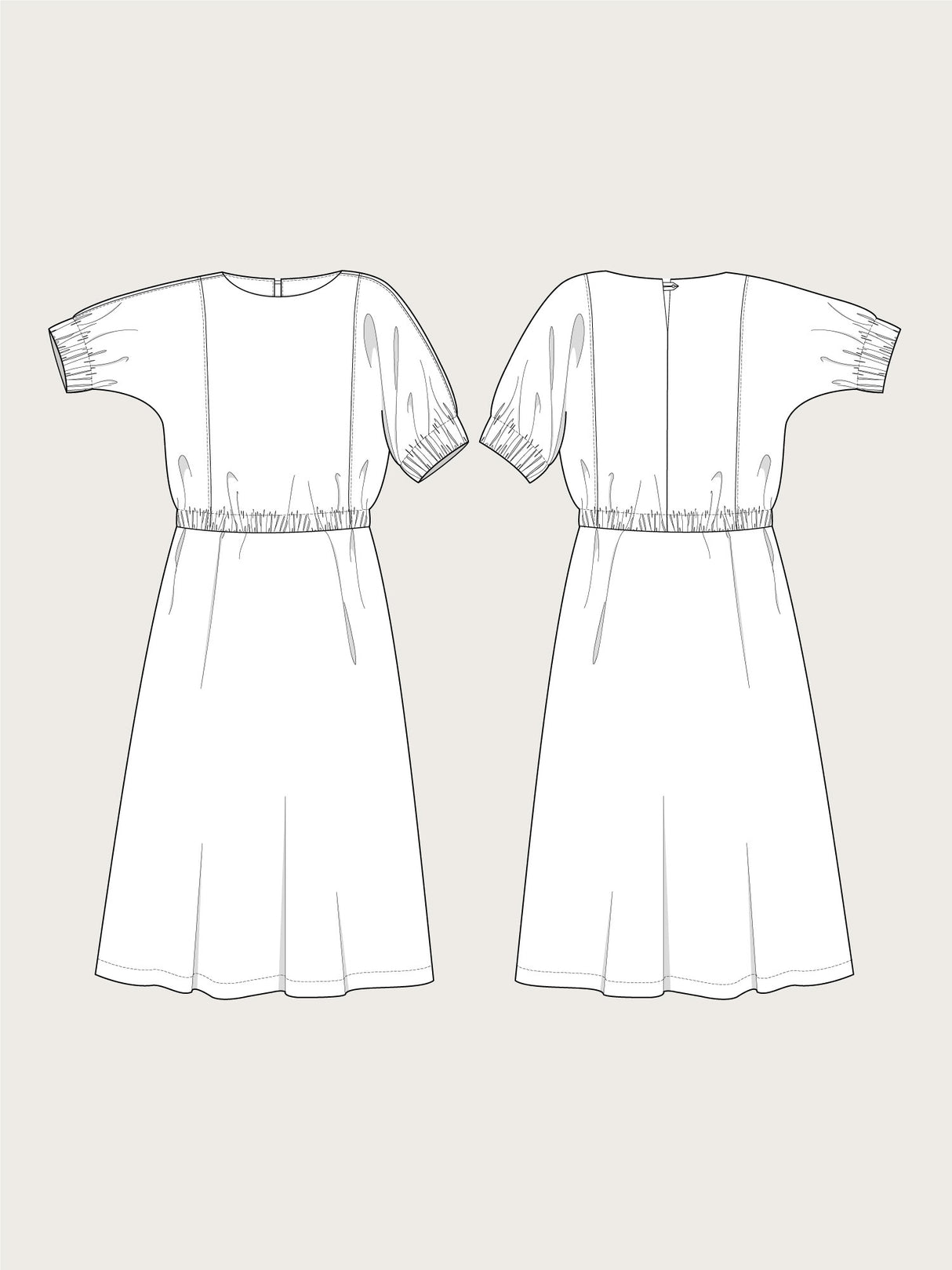 Assembly Line Cuff Dress Sketch