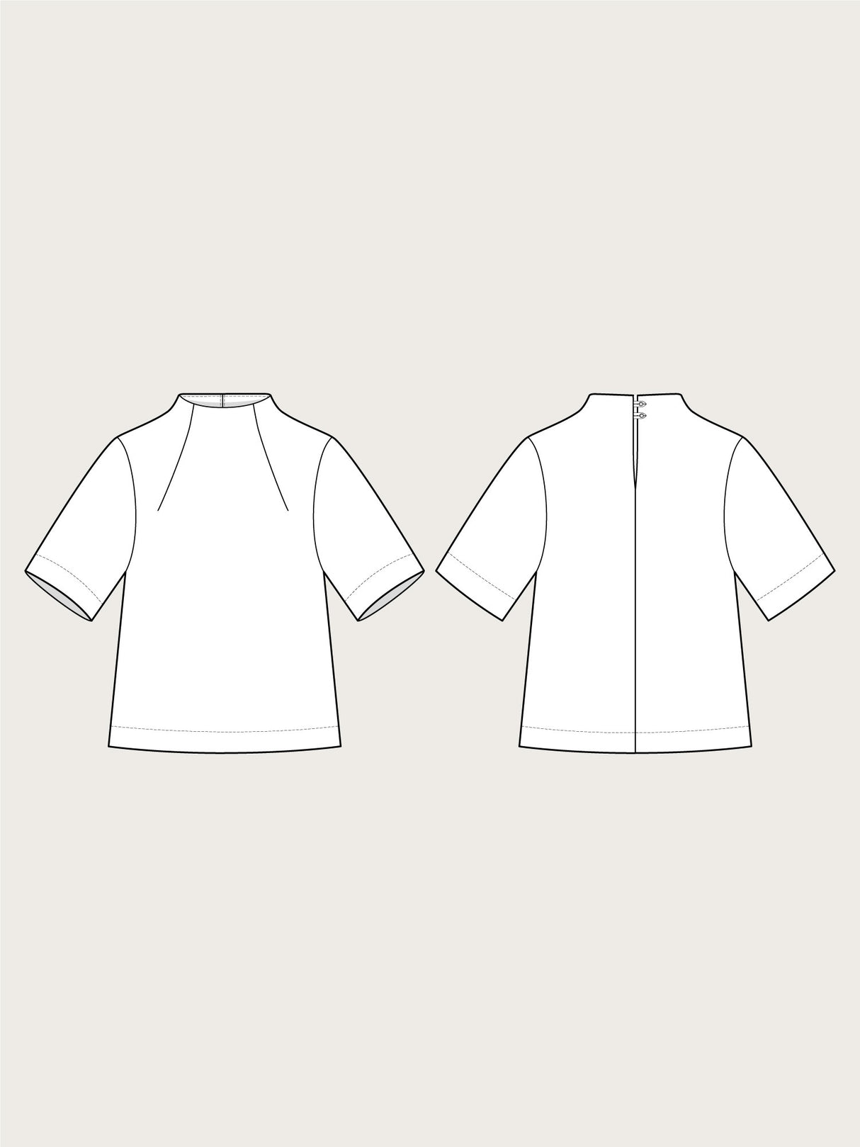 Assembly Line Funnel Neck Top Sketch