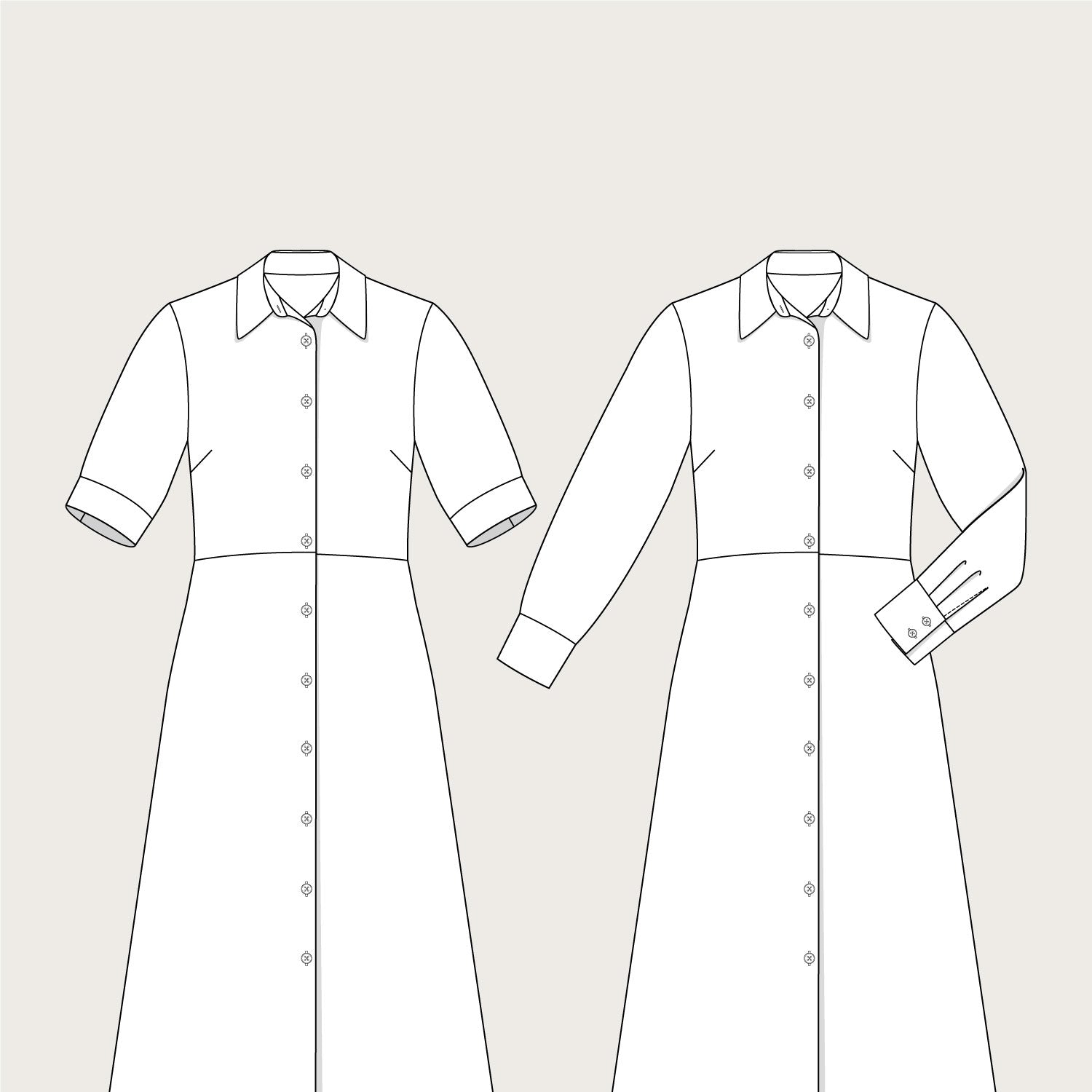 Assembly Line Shirt Dress Sketch