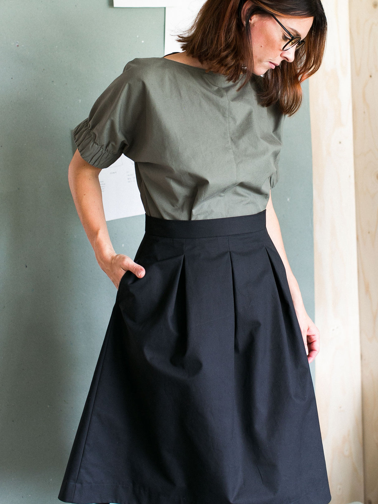 Assembly Line Three Pleat Skirt 1
