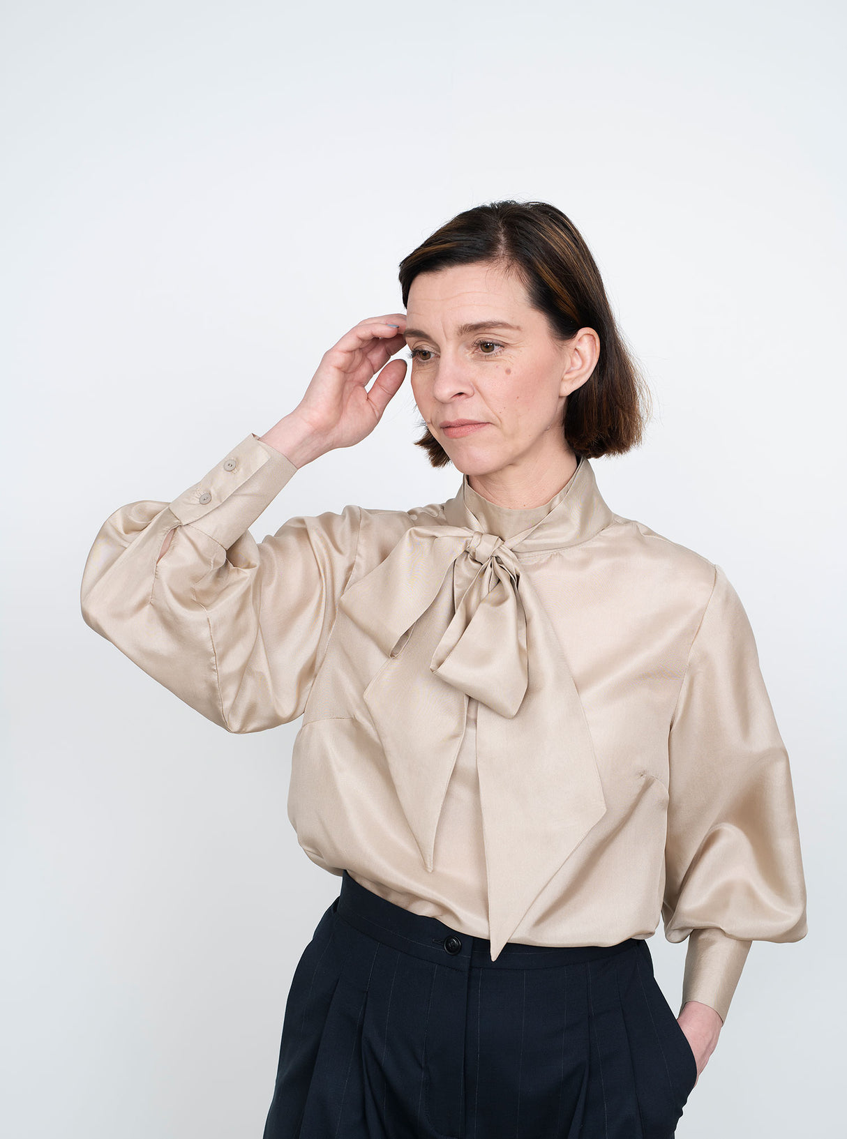 Assembly Line Tie Bow Blouse 2
