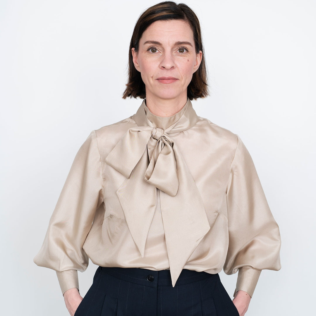 Assembly Line Tie Bow Blouse Cover