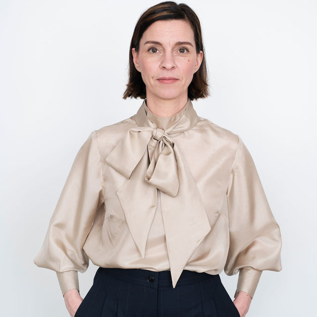 Assembly Line Tie Bow Blouse Cover