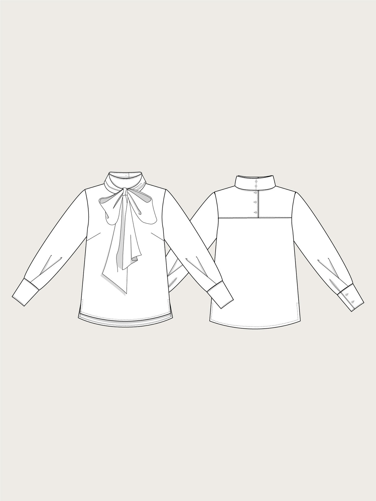 Assembly Line Tie Bow Blouse Sketch