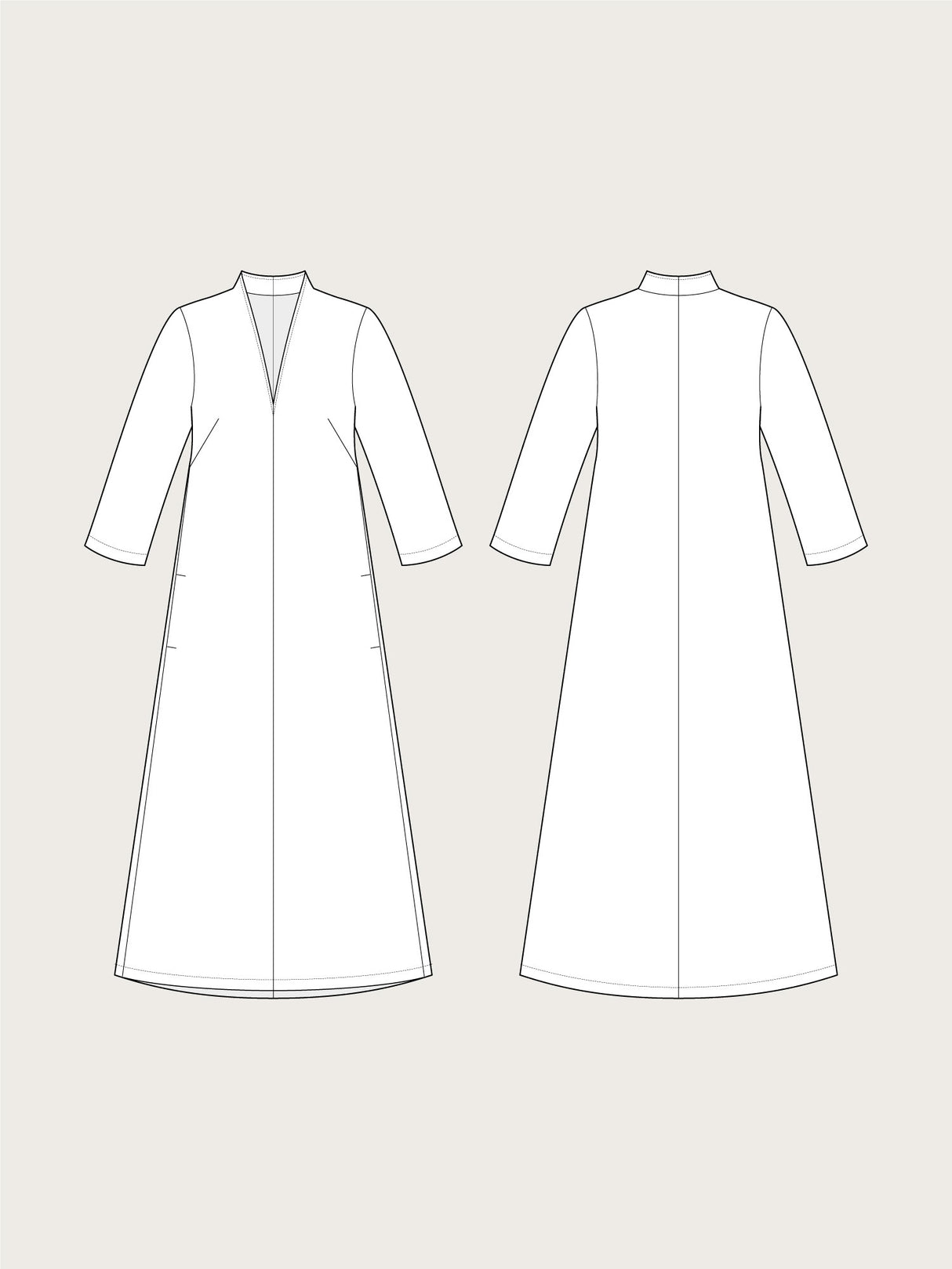 Assembly Line Vneck Dress Sketch
