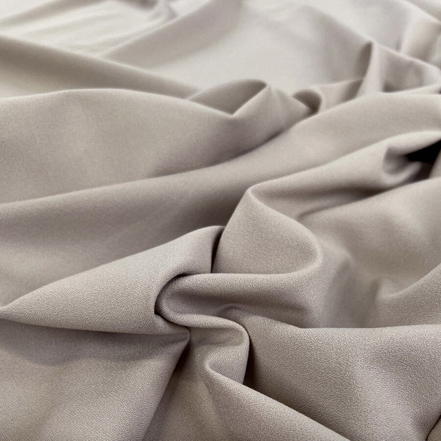 Athena Crepe Taupe Polyester Viscose Spandex Plain Woven Dress Fabric